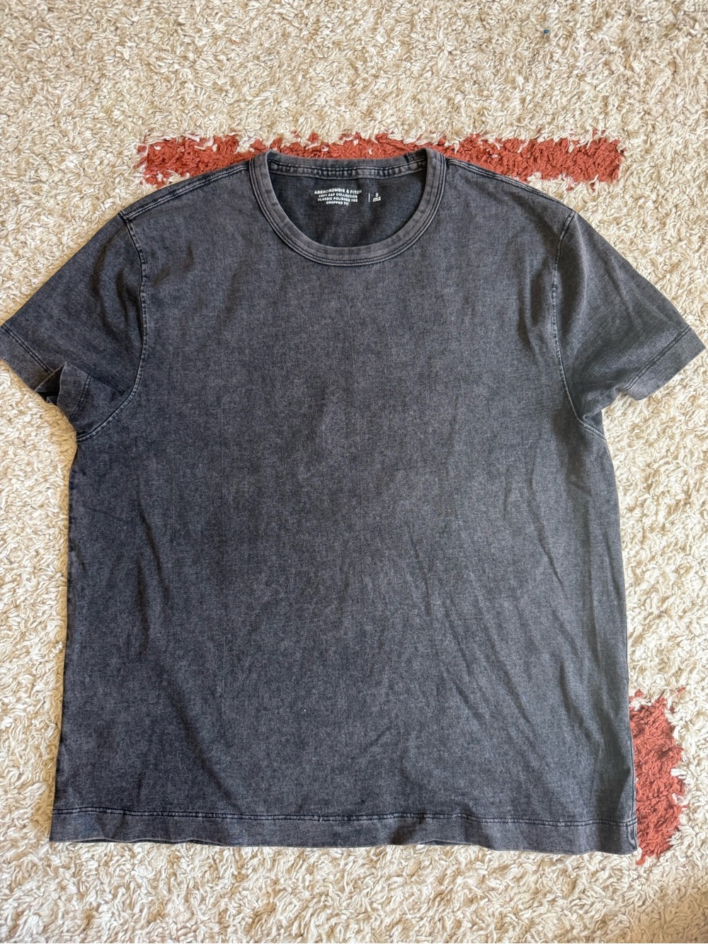 Abercrombie & Fitch Classic Polished Cropped Washed Black Short Sleeve Tee